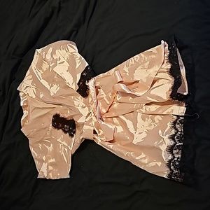 Pink satin robe